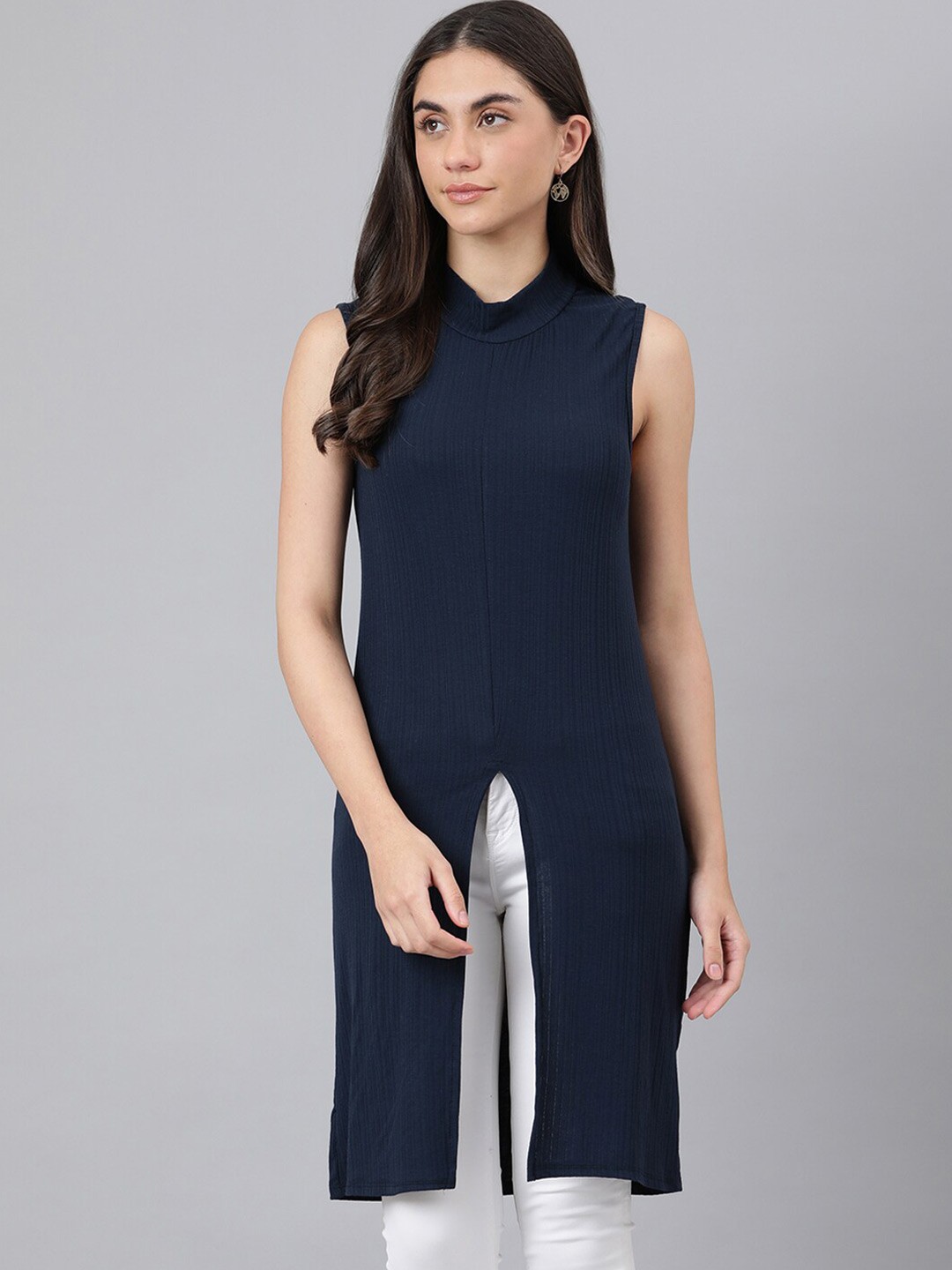 

GUTI High Neck Sleeveless Tunic, Blue