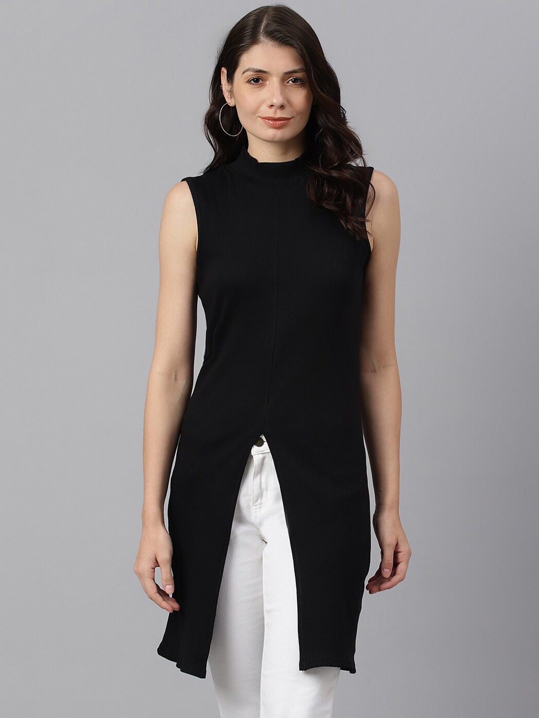 

GUTI High Neck Sleeveless Tunic, Black
