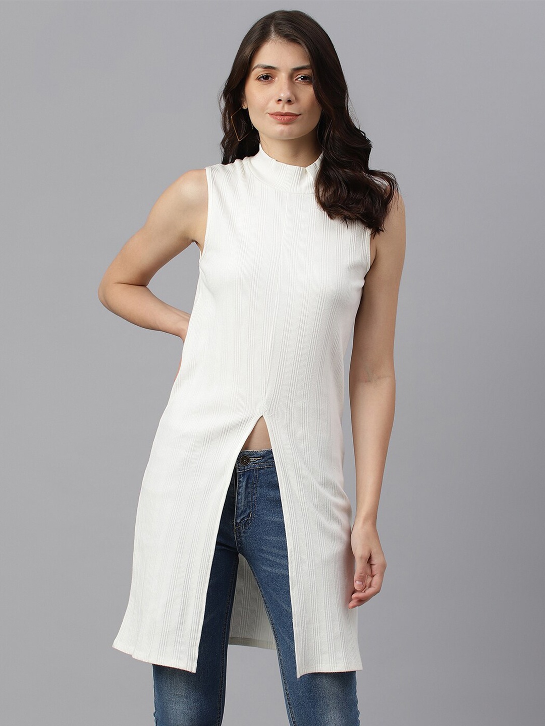 

GUTI High Neck Sleeveless Tunic, White