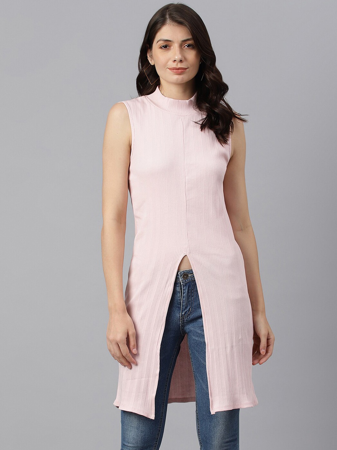 

GUTI High Neck Sleeveless Tunic, Pink