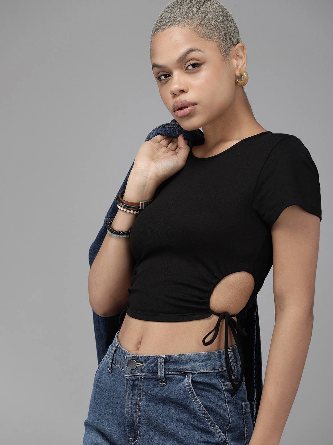 

Roadster Cut Outs Slim Fit T-shirt, Black