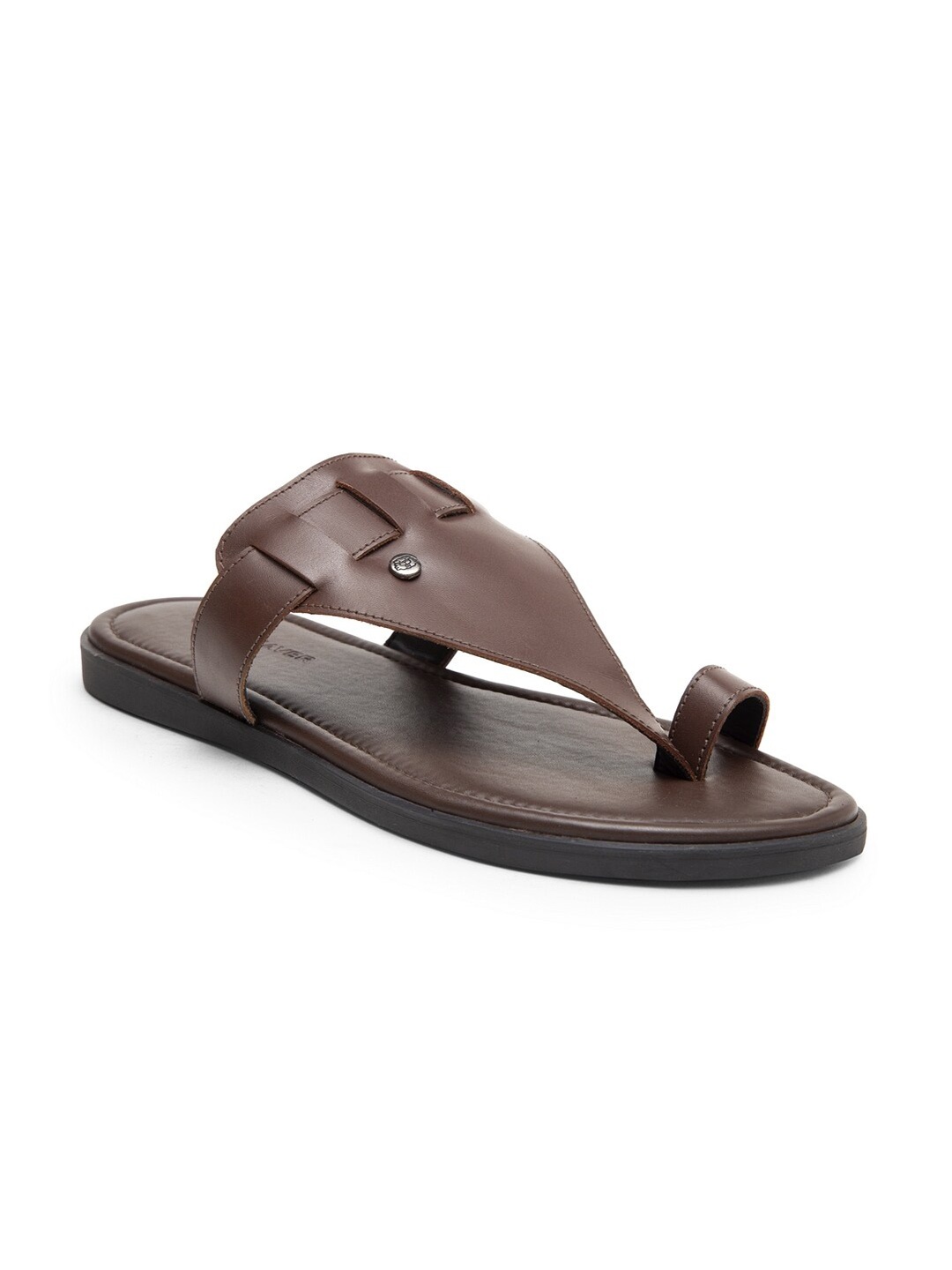 

BEAVER Men Leather Slip-On Comfort Sandals, Brown