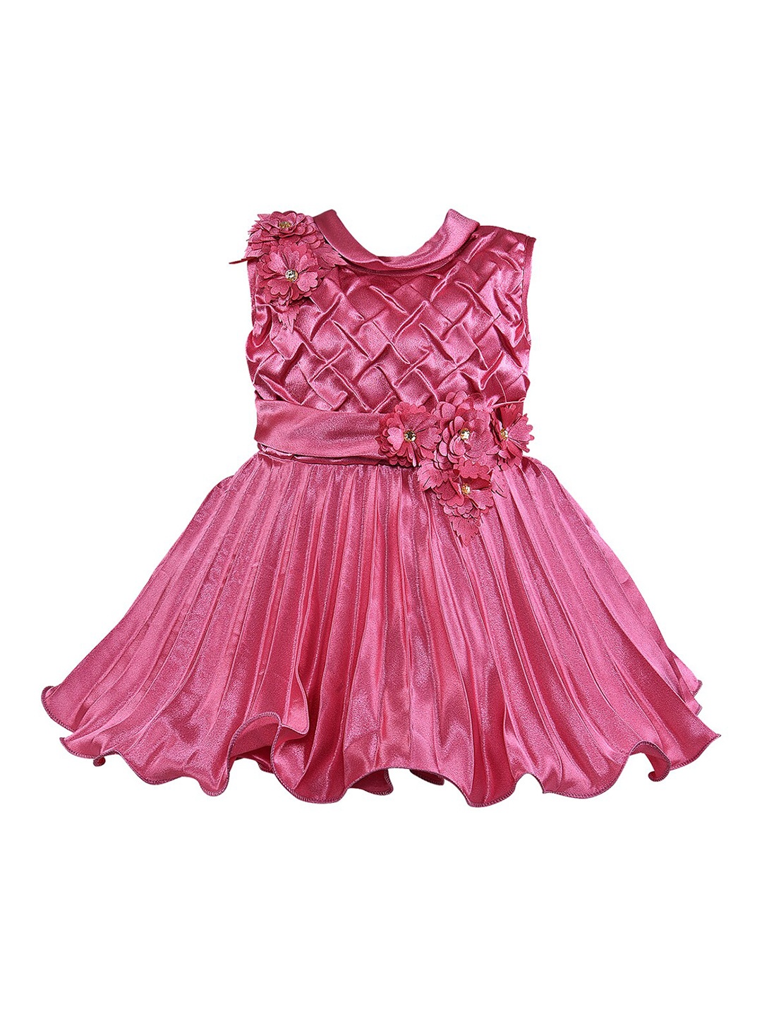 

Wish Karo Girls Embellished Satin Fit & Flare Dress, Pink