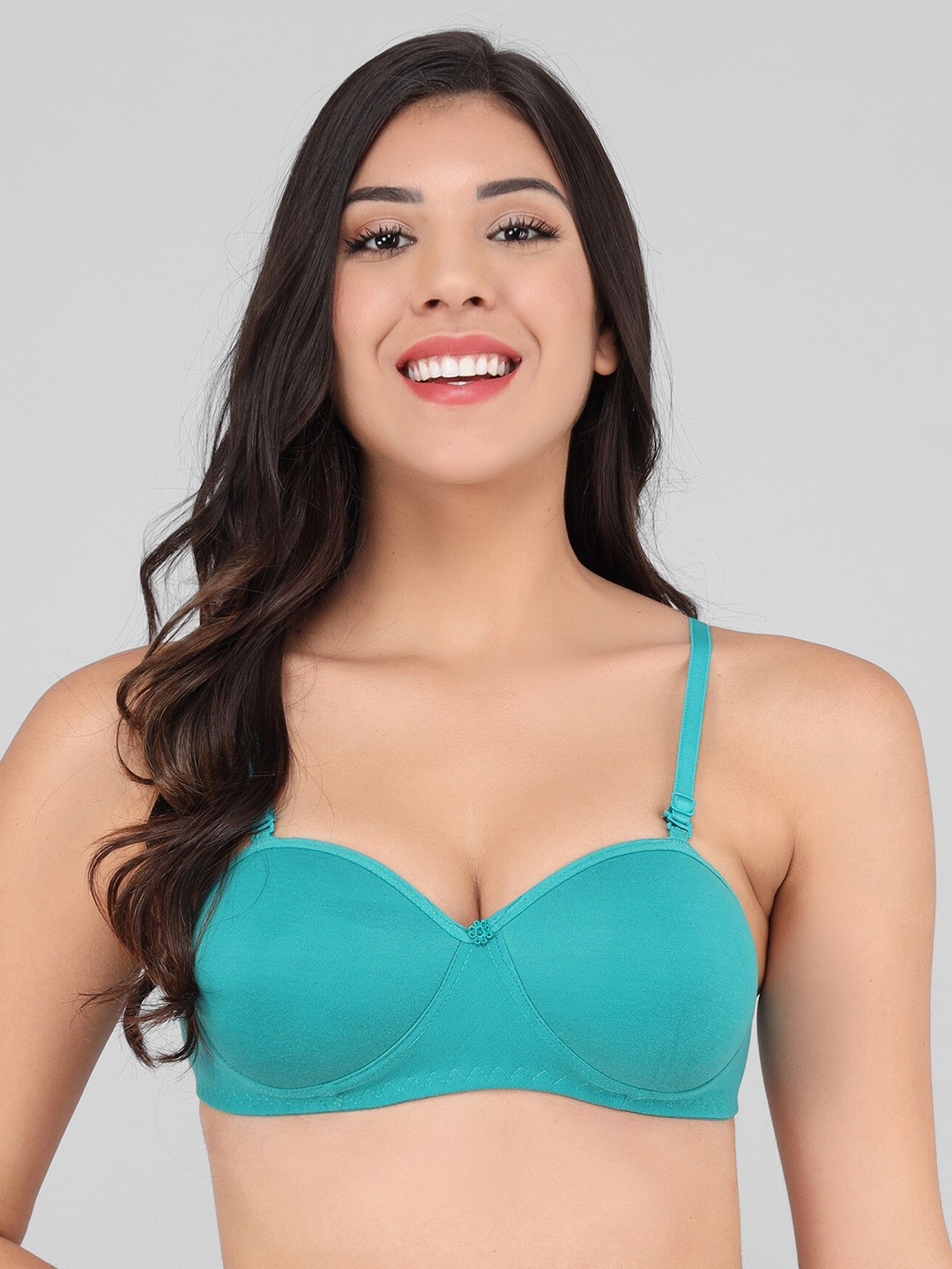 

Imsa Moda Lightly Padded All Day Comfort Non-Wired Seamless Bra, Green