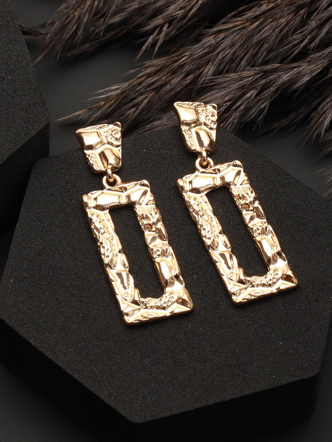 

PRITA BY PRIYAASI Gold-Plated Contemporary Drop Earrings