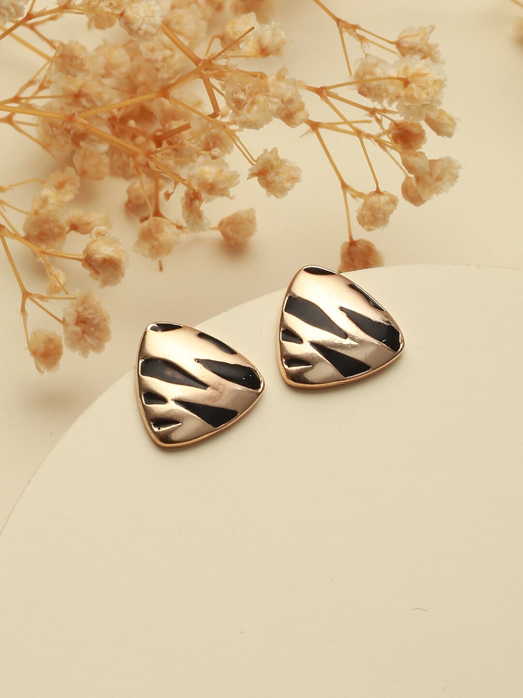 

PRITA BY PRIYAASI Rose Gold-Plated Contemporary Studs Earrings