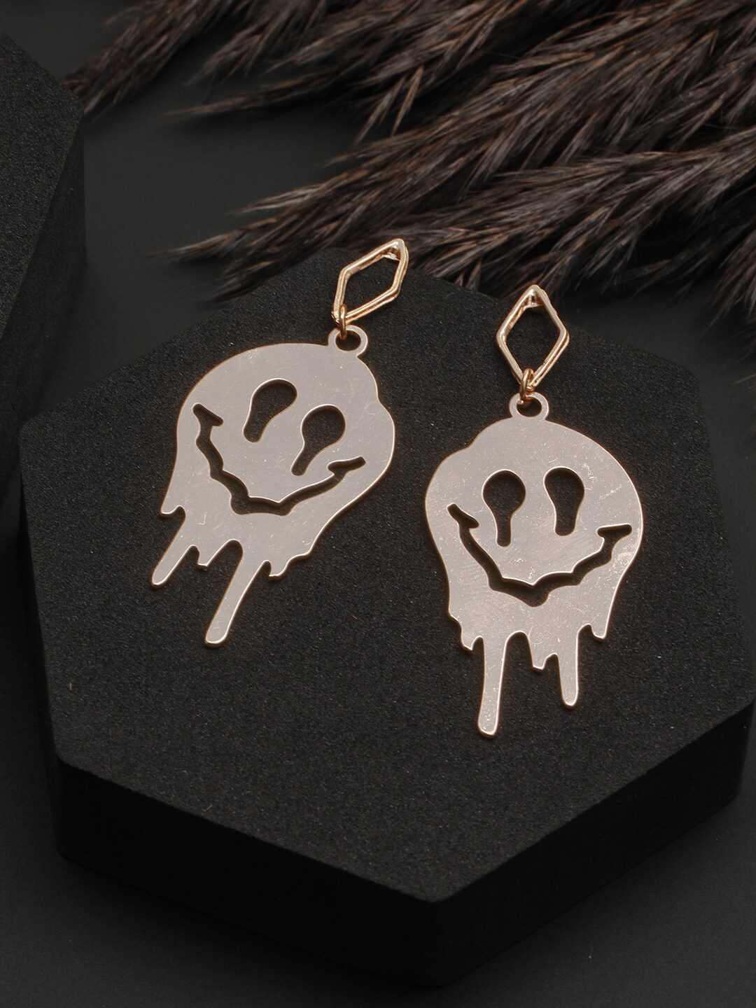 

PRITA BY PRIYAASI Rose Gold-Plated Contemporary Drop Earrings
