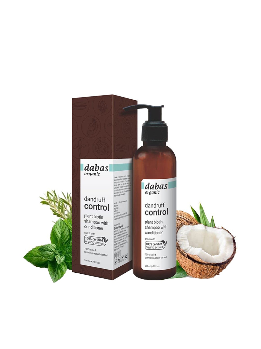 

Dabas Organic 2 in 1 Biotin Shampoo With Condtioner For Hair Growth - 200 ml, White