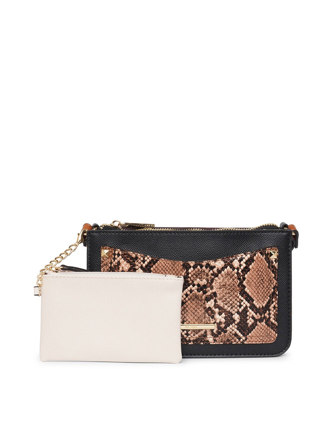 

ALDO Animal Printed Structured Sling Bag, Black