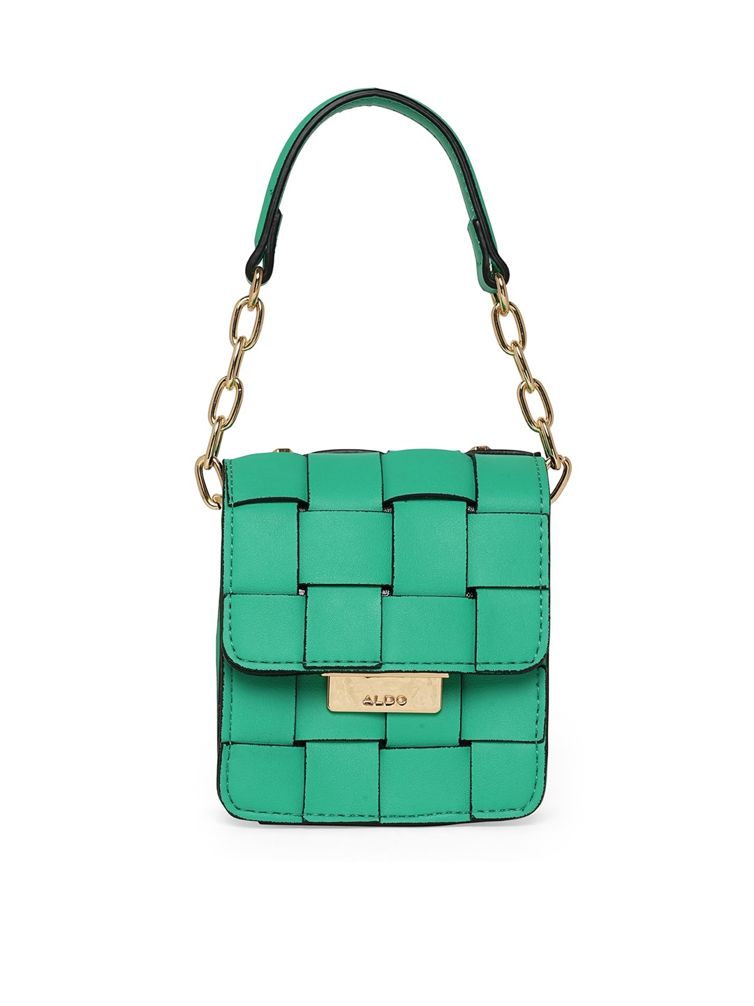 

ALDO Women Textured Handheld Bag, Green