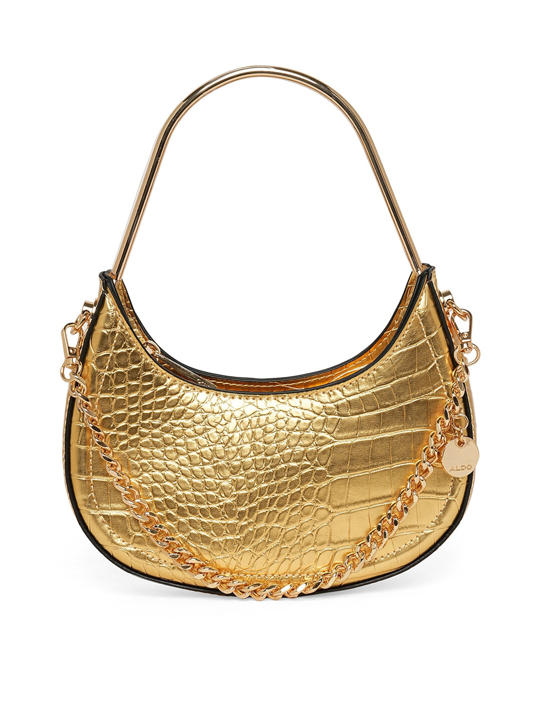 

ALDO Women Textured Half Moon Hobo Bag, Gold