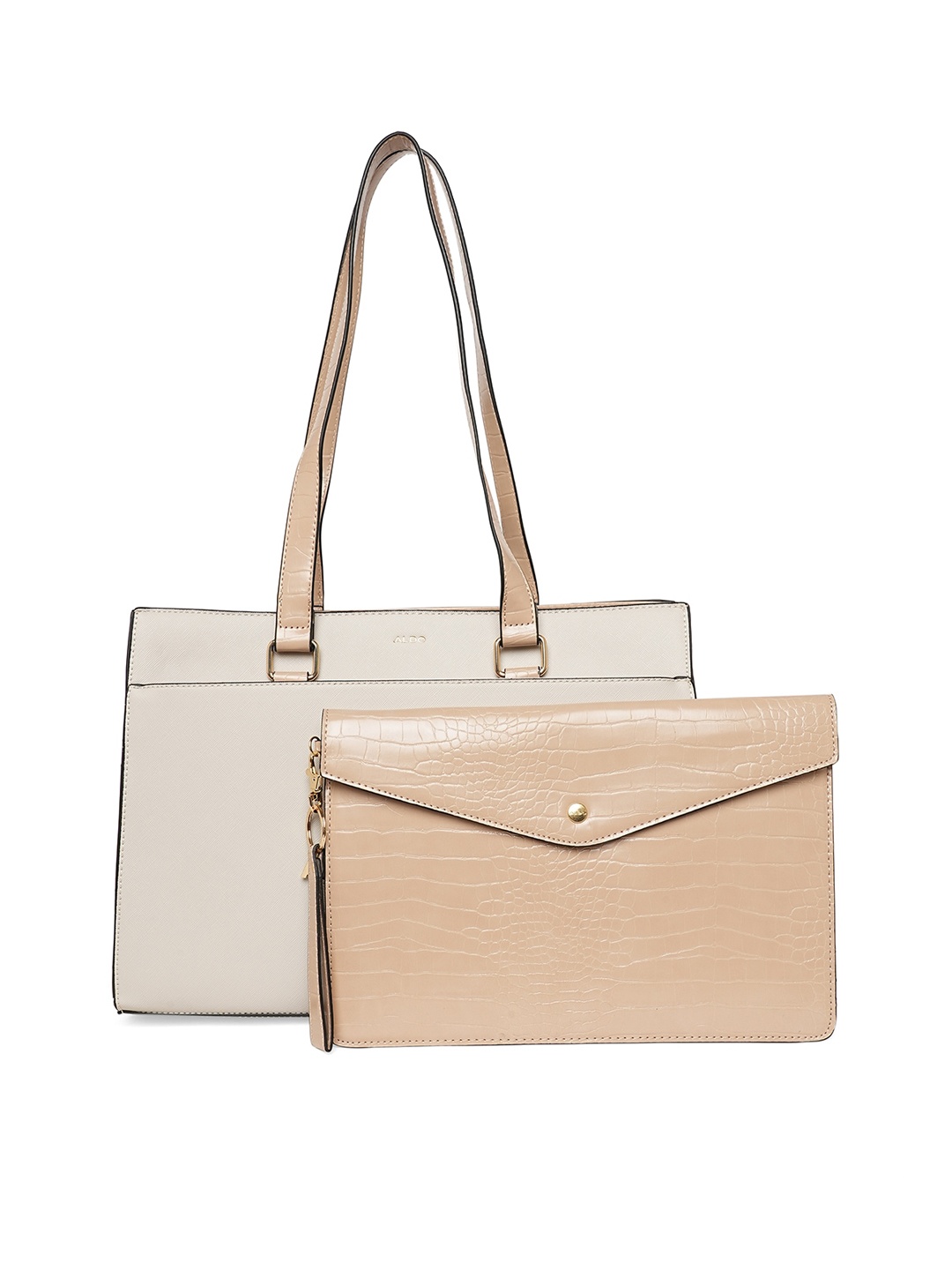 

ALDO Colourblocked Structured Handheld Bag, White
