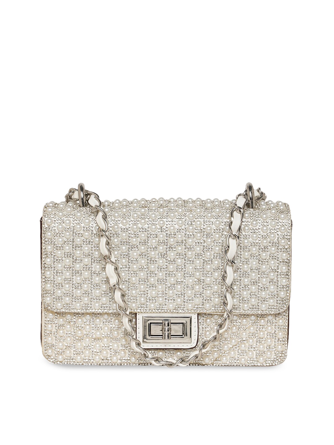 

ALDO Embellished Structured Sling Bag, White