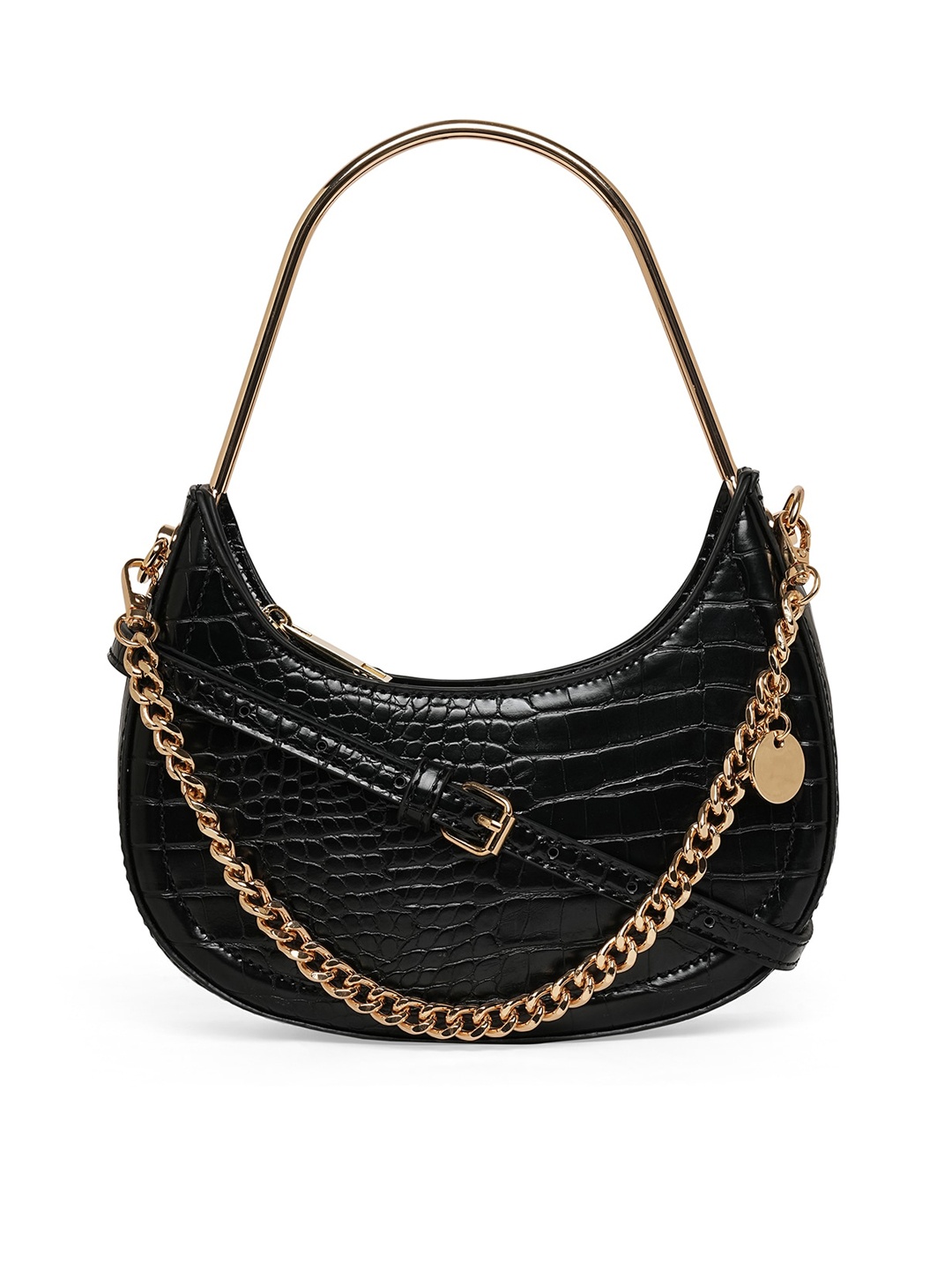 

ALDO Textured Half Moon Hobo Bag, Black