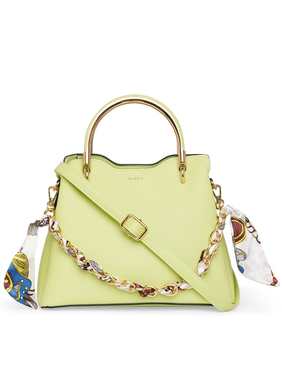 

ALDO Textured Structured Handheld Bag With Scarf, Green
