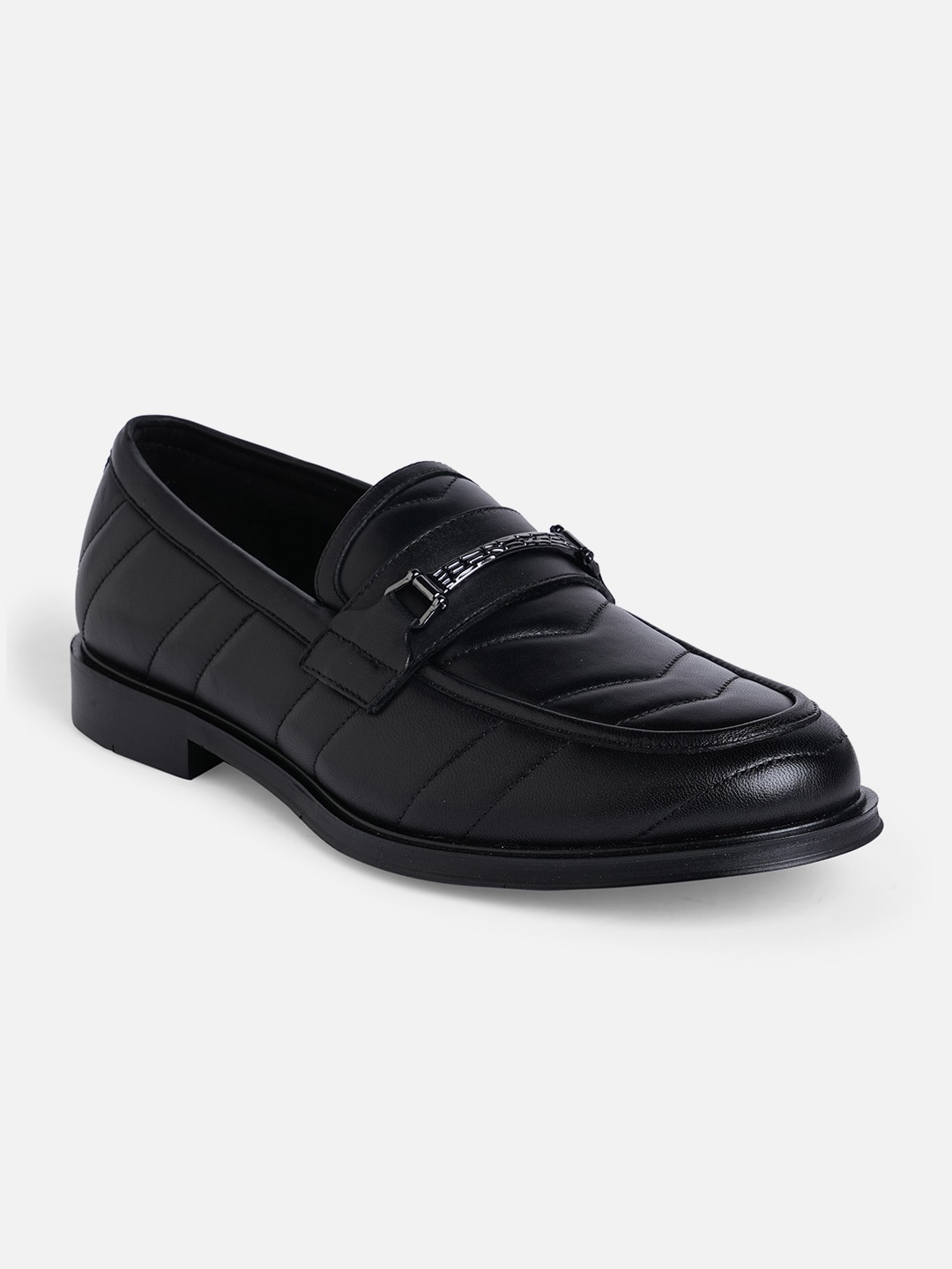 

ALDO Men Textured Leather Formal Loafers, Black