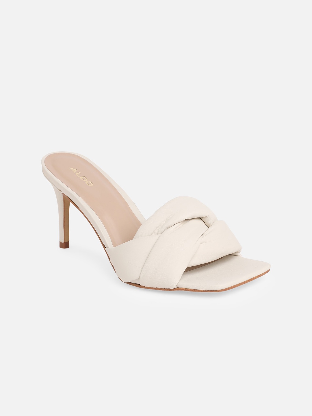 

ALDO Open Toe Braided Leather Stiletto Heels, White