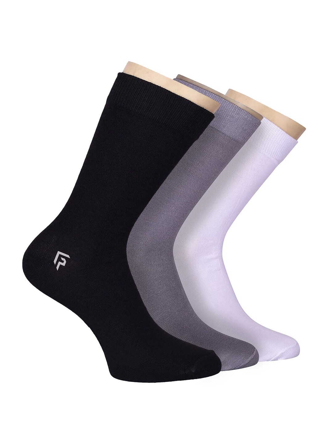 

FOOTPRINTS Men Pack Of 3 Calf Length Socks, White