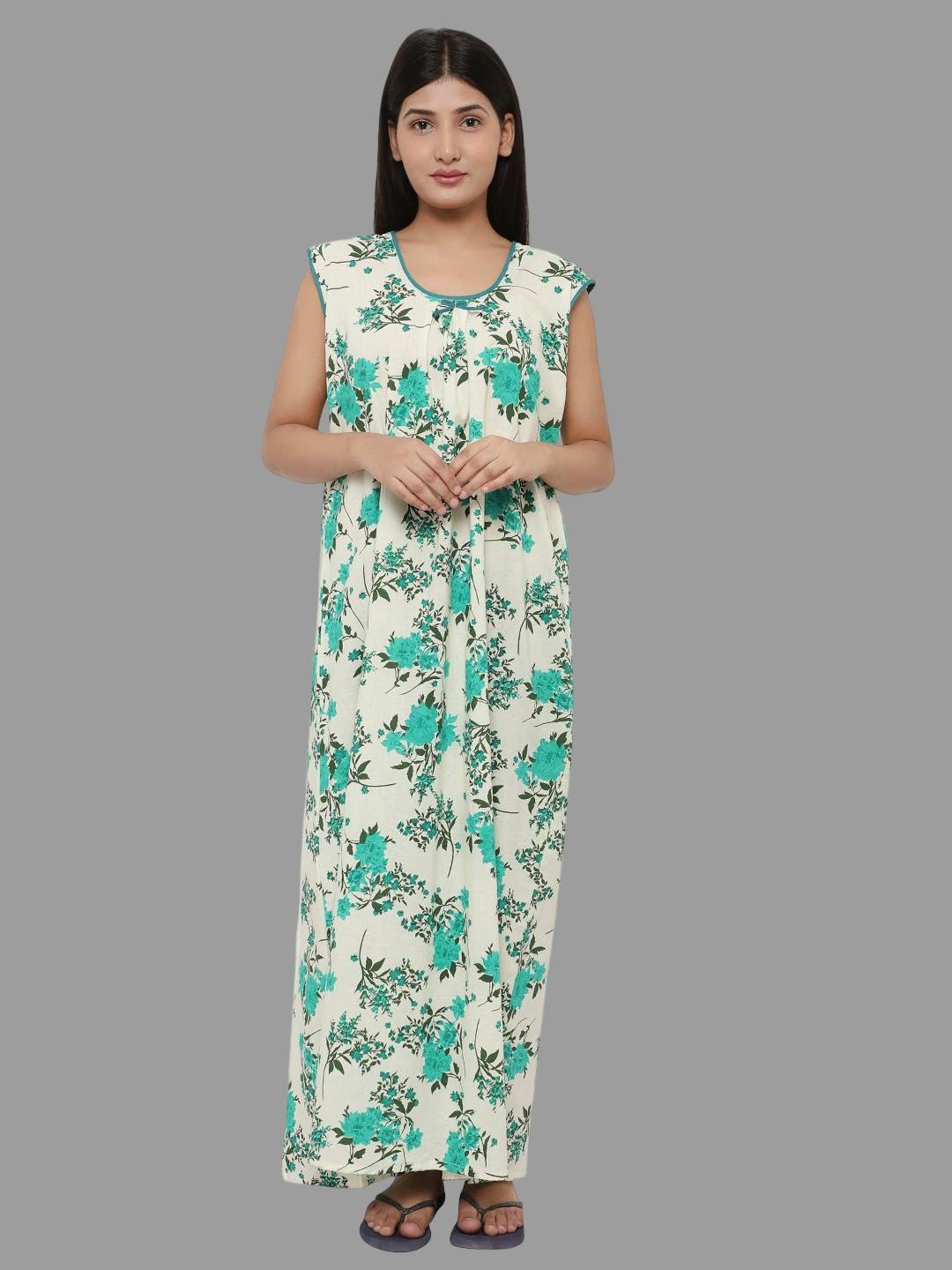 

PALIVAL Floral Printed Pure Cotton Maxi Nightdress, White