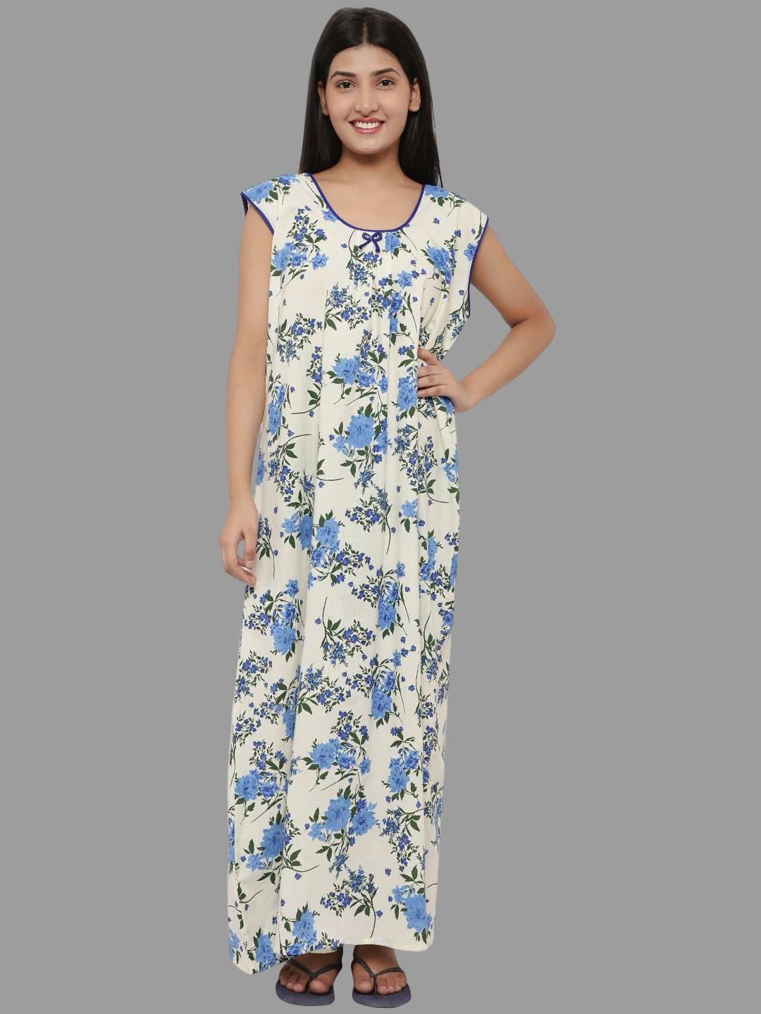 

PALIVAL Floral Printed Pure Cotton Maxi Nightdress, White