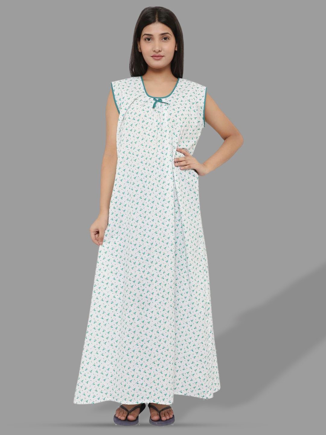 

PALIVAL Floral Printed Pure Cotton Maxi Nightdress, White