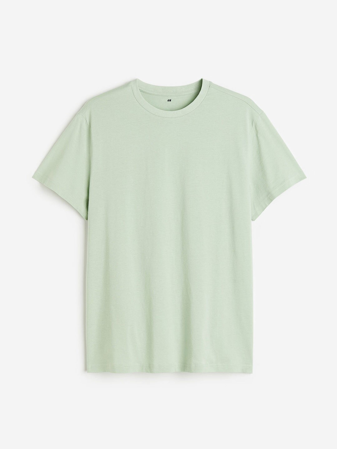 

H&M Men Pure Cotton Regular Fit Round-Neck T-shirt, Green