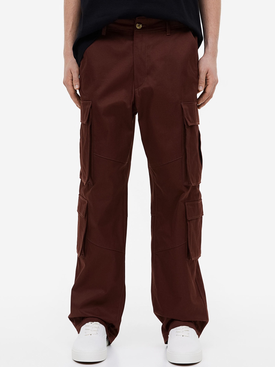 

H&M Men Relaxed Fit Cargo Trousers, Brown