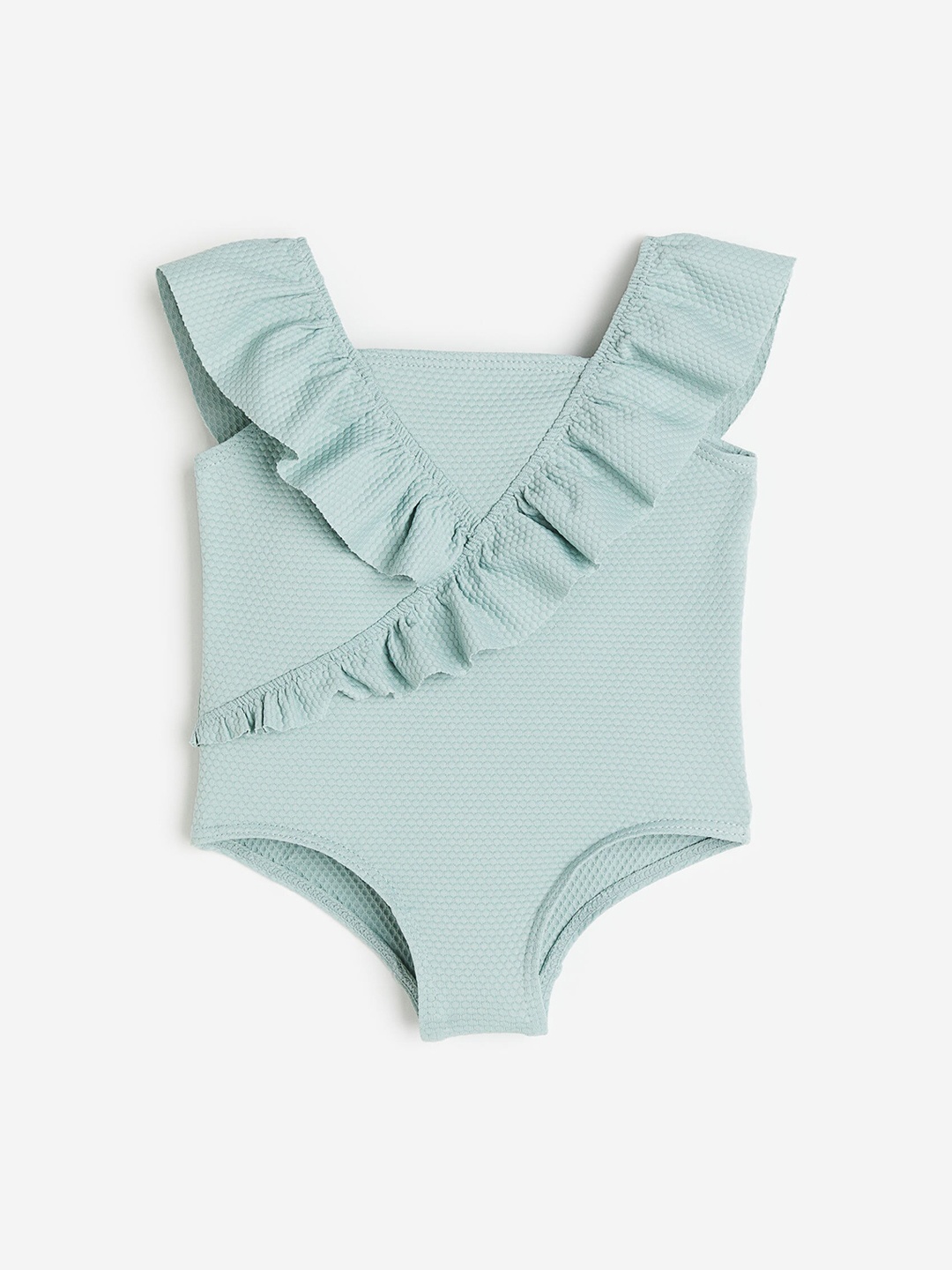 

H&M Girls Flounced Swimsuit, Turquoise blue