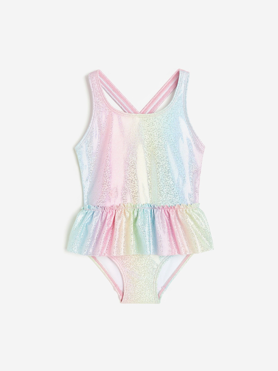 

H&M Girls Flounce-Trimmed Swimsuit, Pink