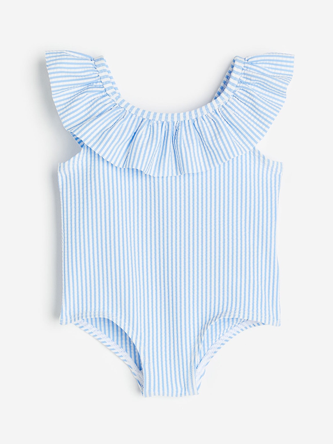 

H&M Girls Flounce-Trimmed Swimsuit, Blue