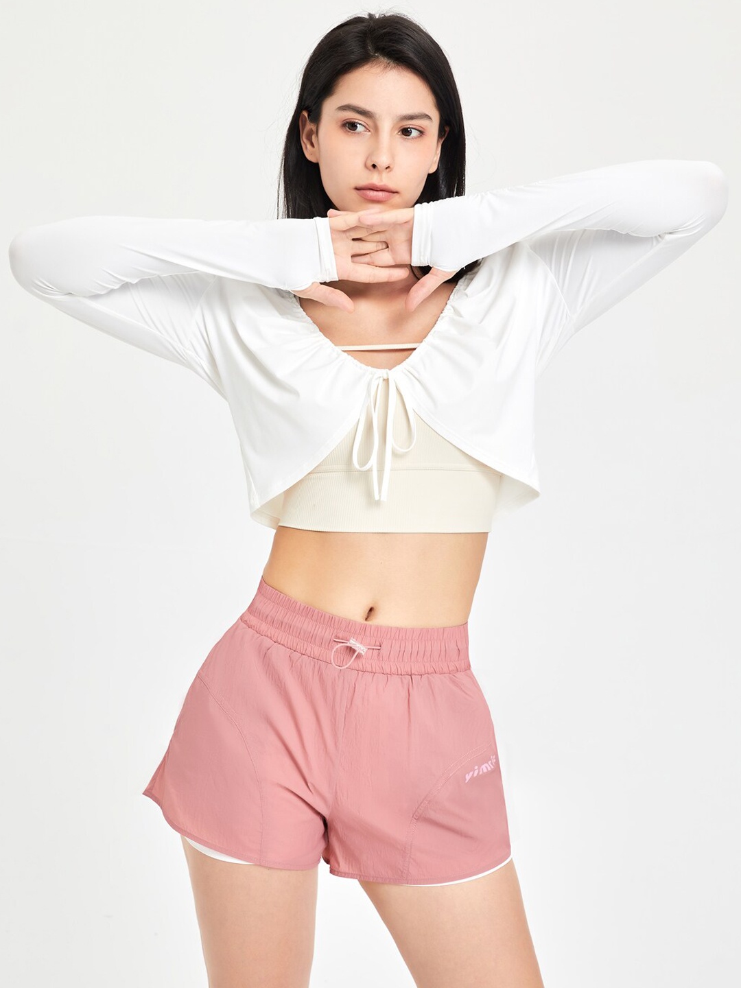 

JC Collection Rapid Dry Lightweight Crop Open Front Jacket, White