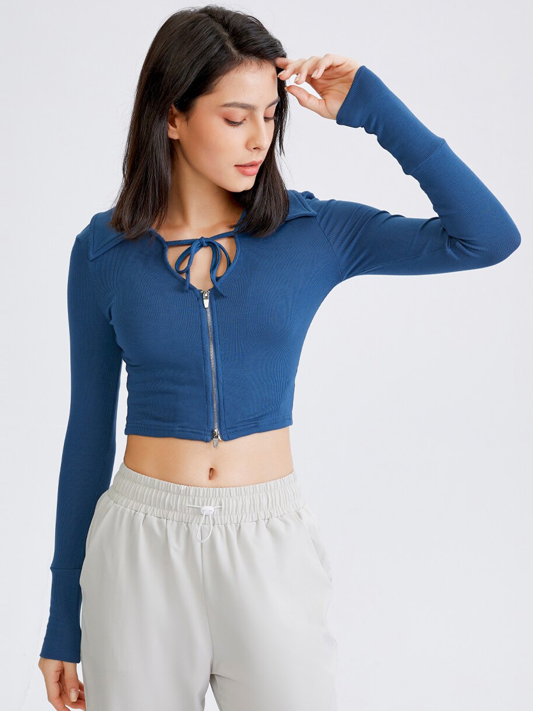 

JC Collection Mock Collar Lightweight Dry-Fit Training or Gym Sporty Jacket, Blue