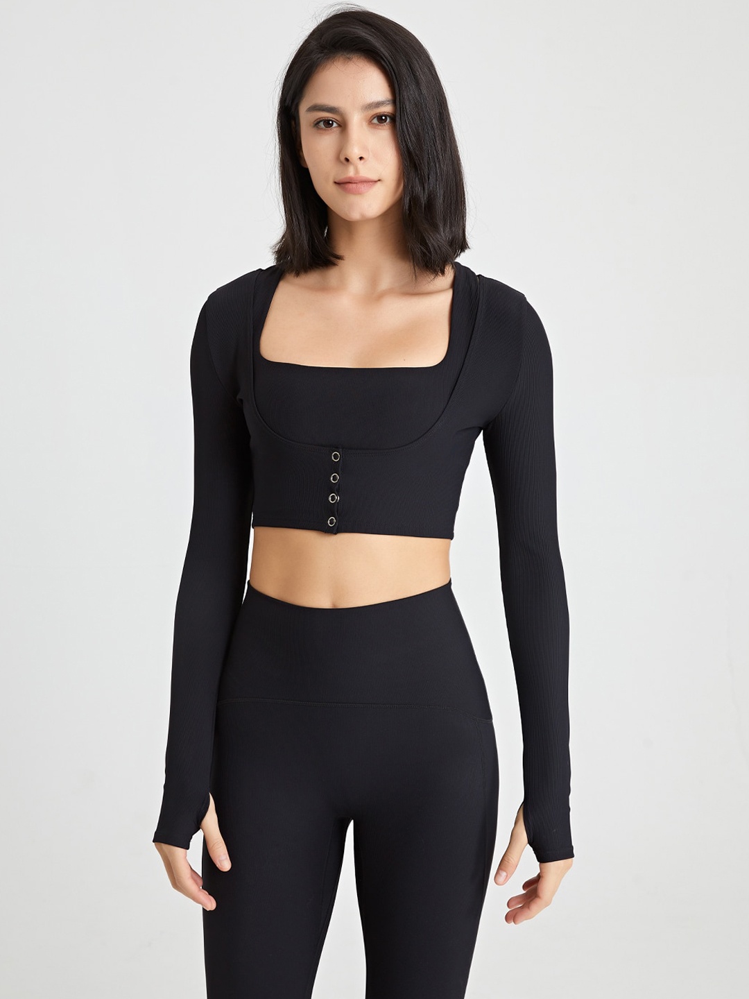 

JC Collection Lightweight Crop Training or Gym Open Front Jacket, Black