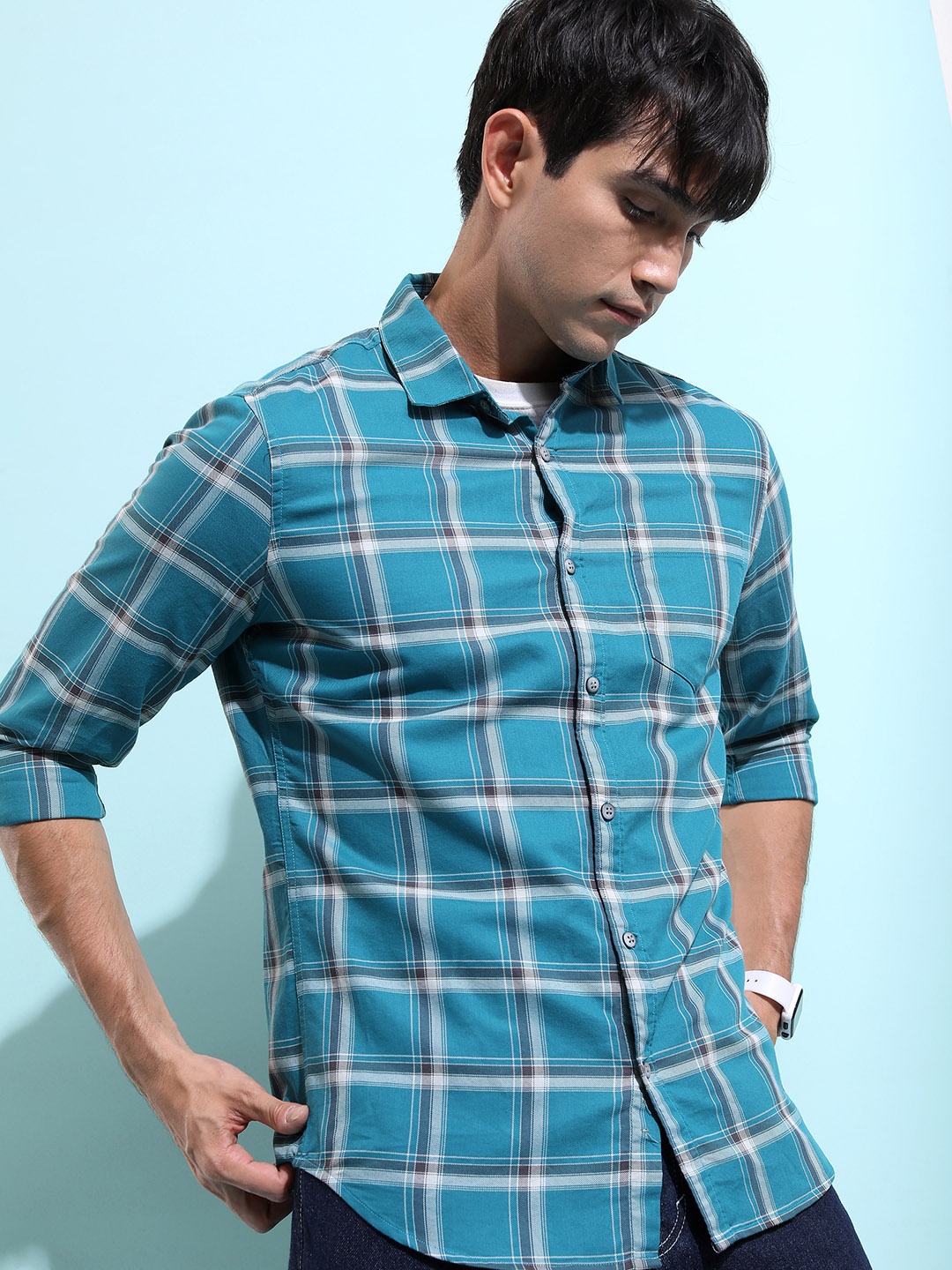 HIGHLANDER Tartan Checks Casual Shirt