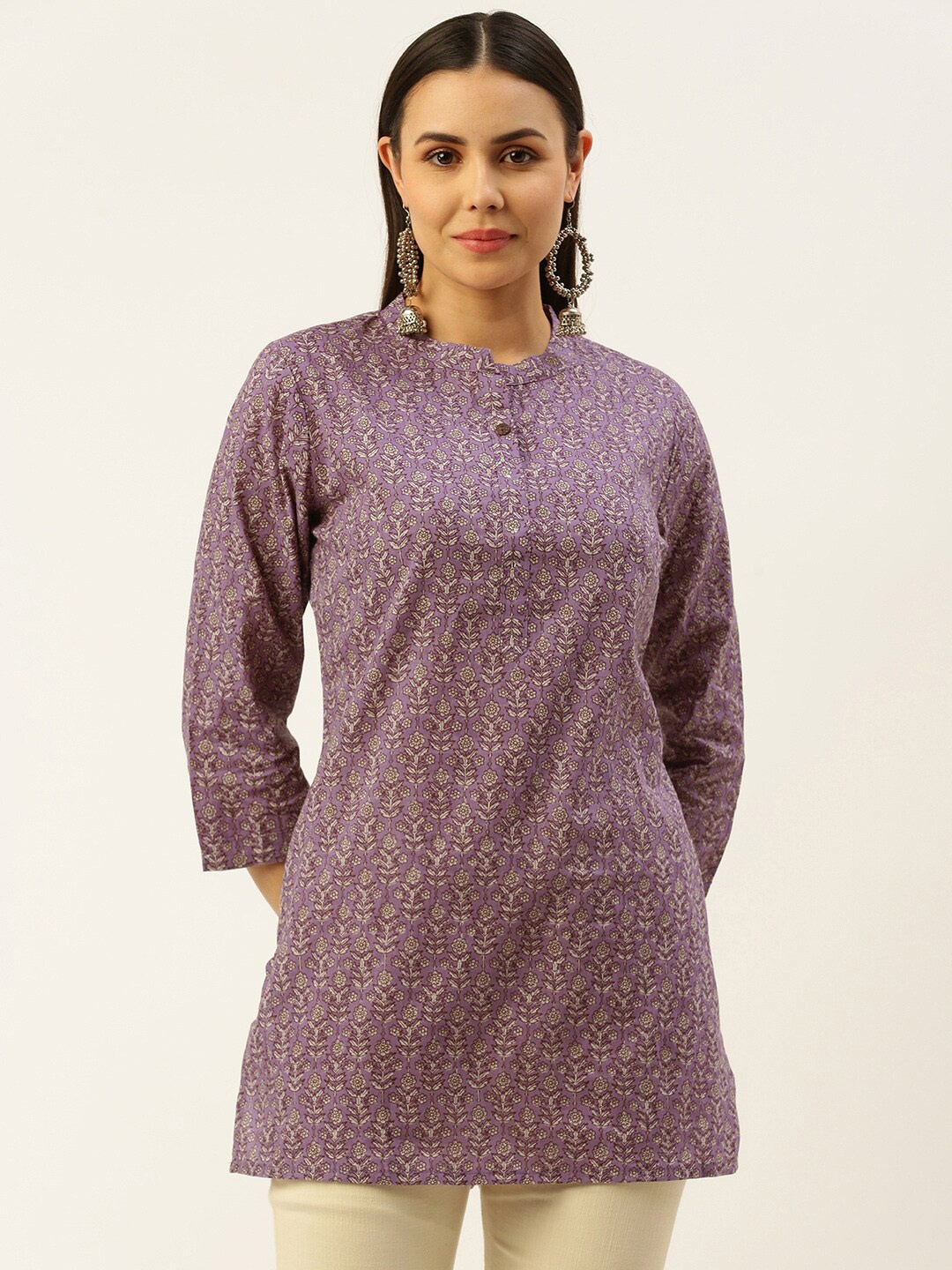 

RACHNA Purple Floral Printed Kurti