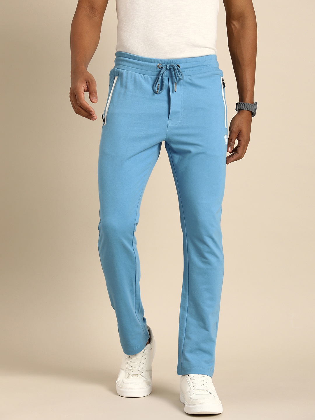 

Being Human Men Solid Mid Rise Track Pants, Blue
