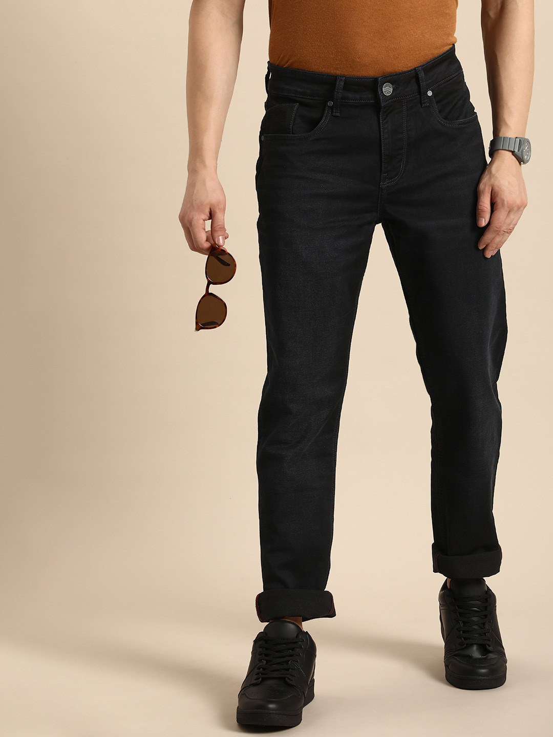 

Being Human Men Mid-Rise Slim Fit Stretchable Jeans, Black