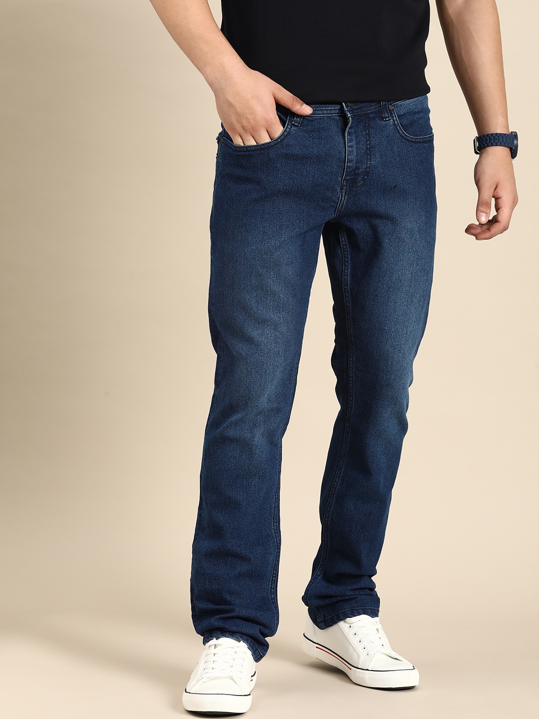 

Being Human Men Slim Fit Light Fade Stretchable Jeans, Navy blue