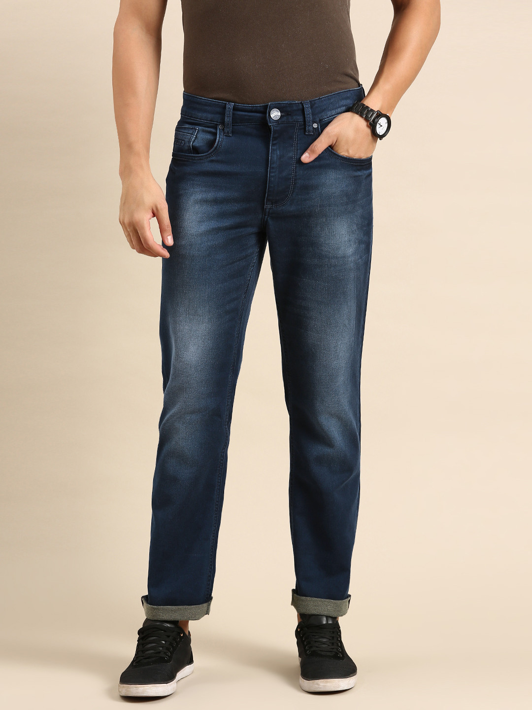 

Being Human Men Bootcut Heavy Fade Stretchable Jeans, Blue