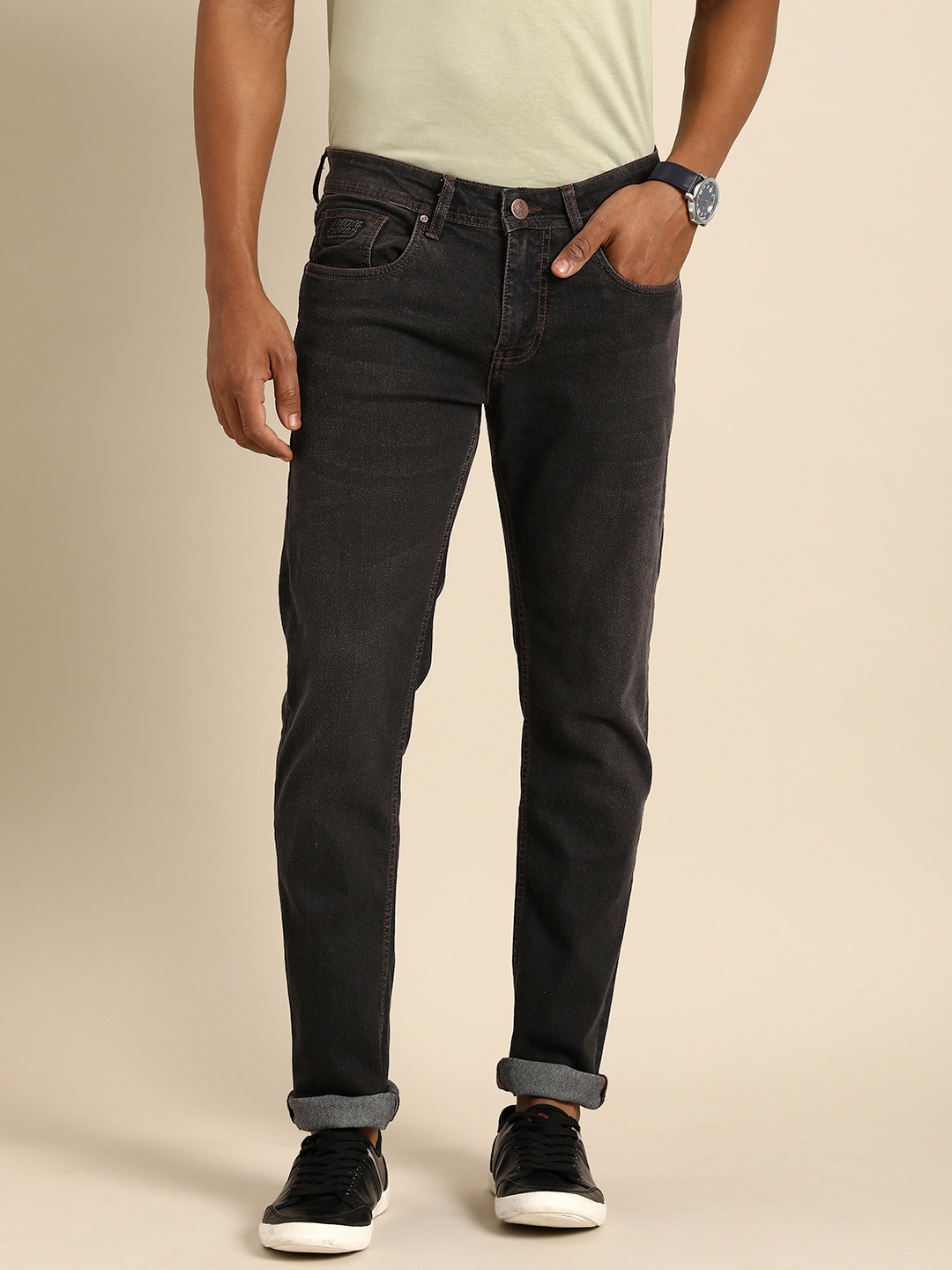 

Being Human Men Slim Fit Light Fade Stretchable Jeans, Black