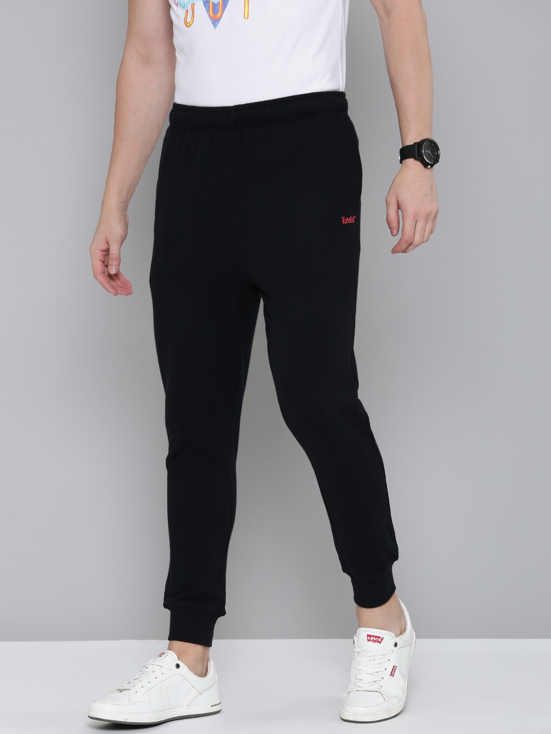 

Levis Men Pure Cotton Joggers, Black