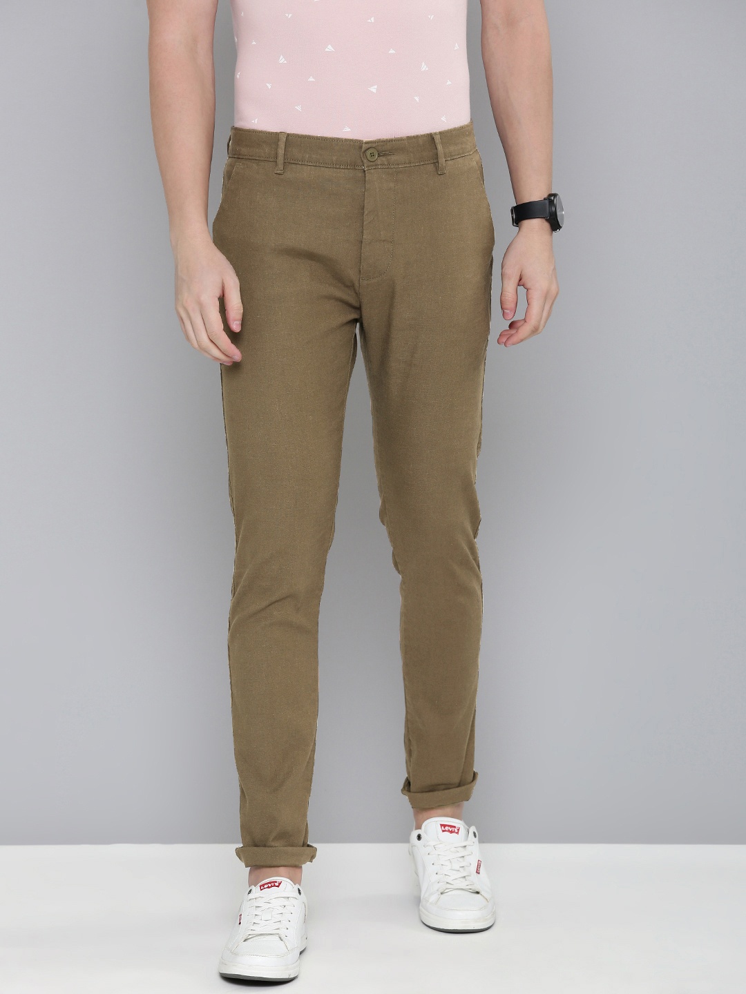 

Levis Men Slim Tapered Fit Trousers, Brown