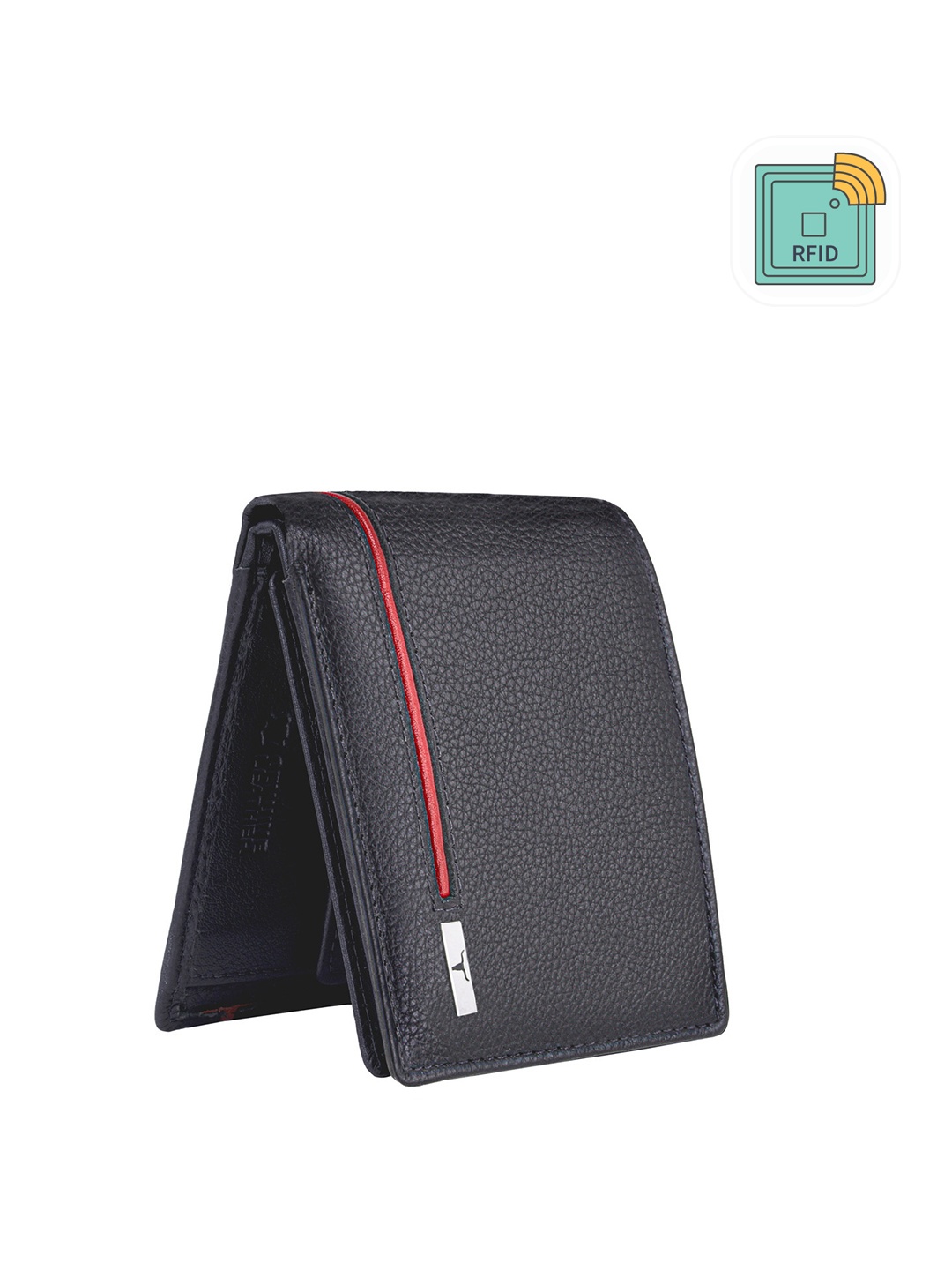 

URBAN FOREST Men Leather RFID Blocking Two Fold Wallet, Charcoal