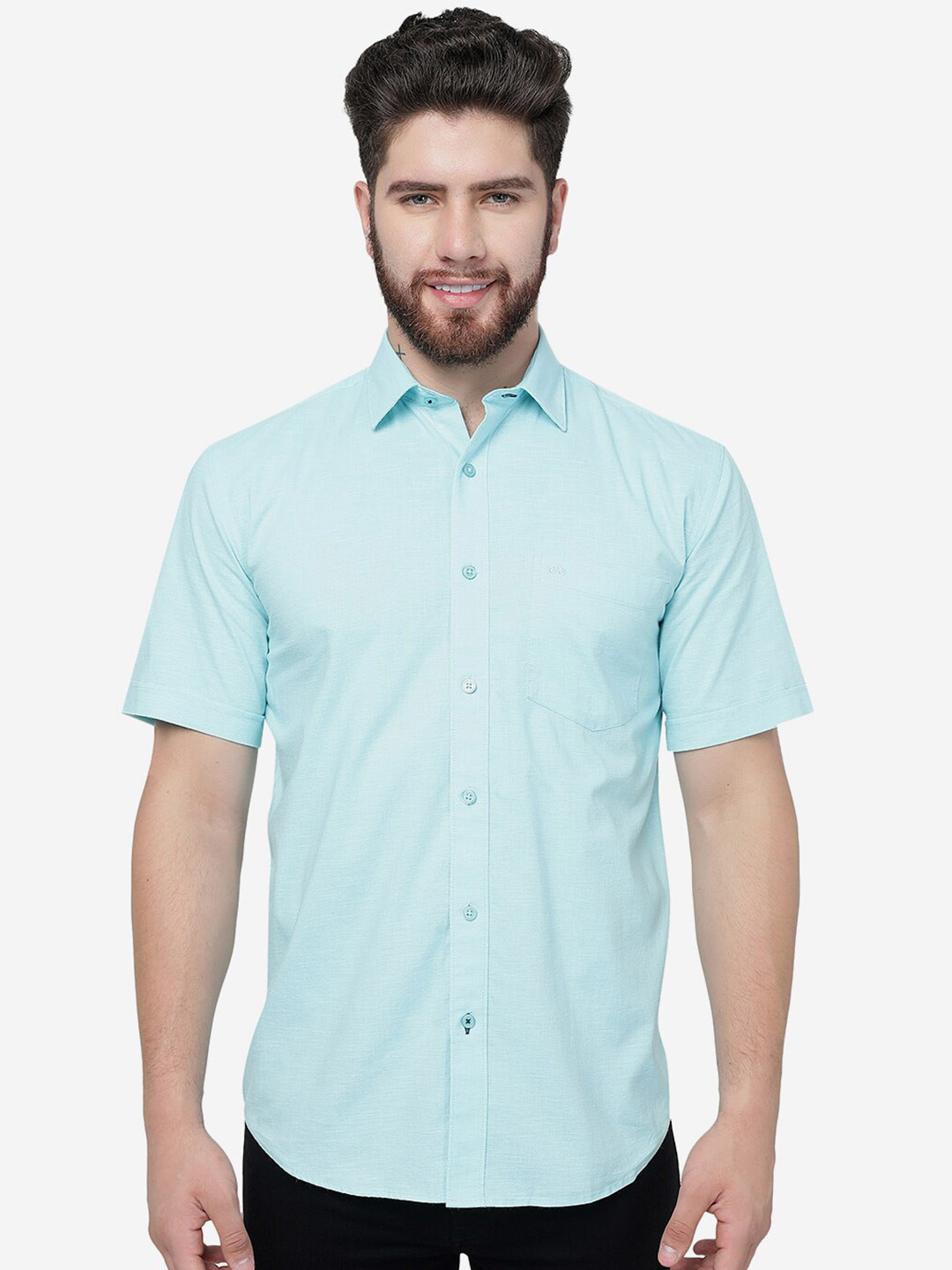 

JADE BLUE Slim Fit Cotton Casual Shirt