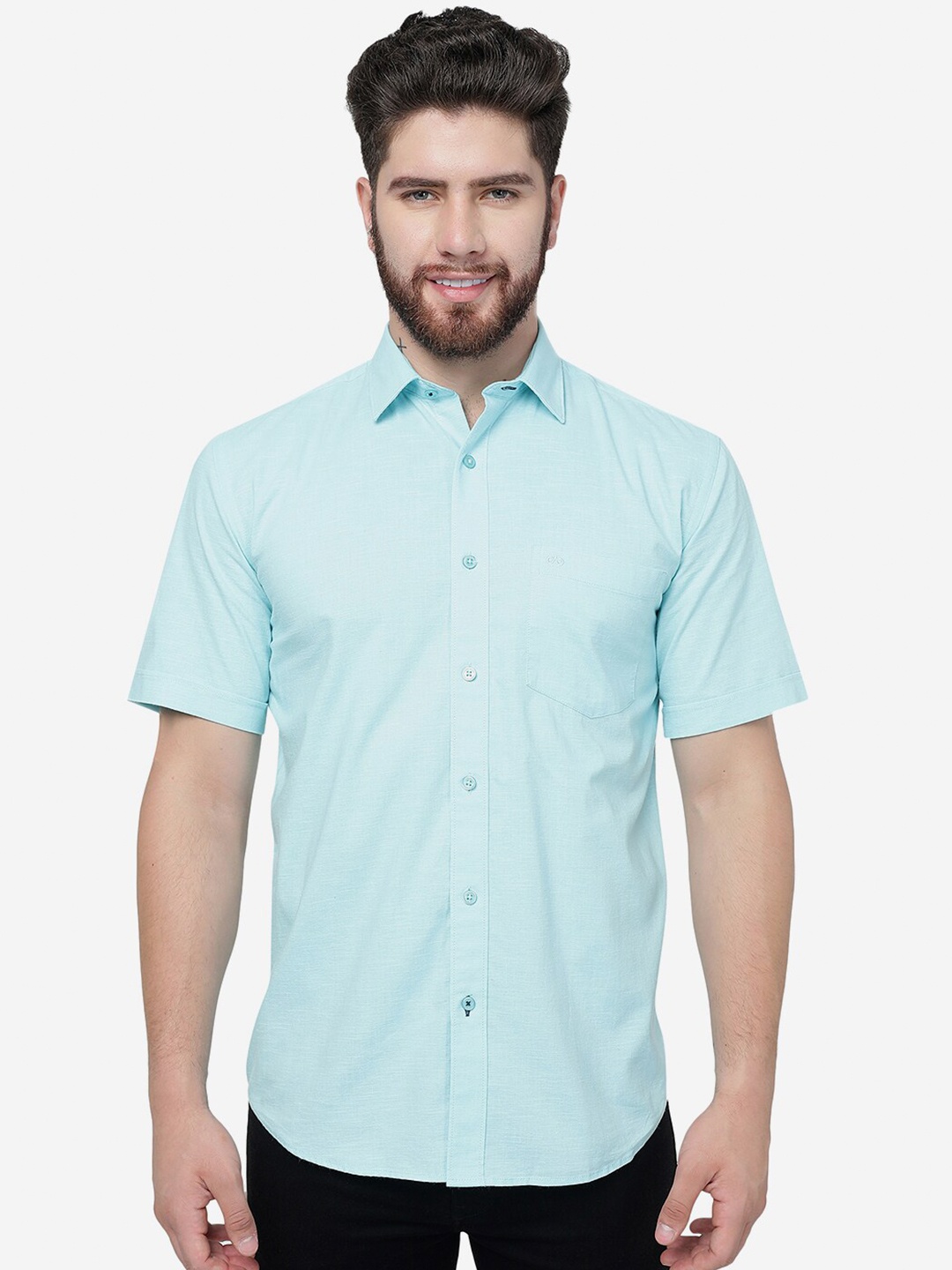 

JADE BLUE Slim Fit Cotton Casual Shirt