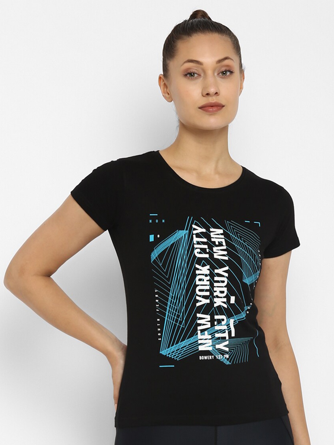 

appulse Typography Printed Slim Fit Cotton T-shirt, Black