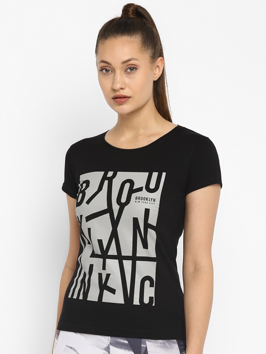 

appulse Typography Printed Cotton Slim Fit T-shirt, Black