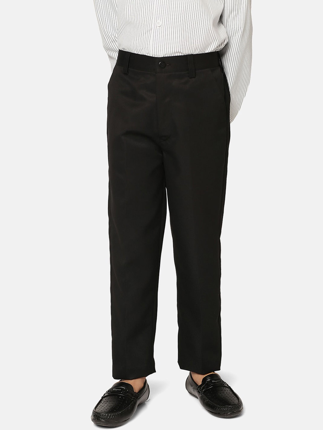 

TAHVO Boys Relaxed Slim Fit Trousers, Black
