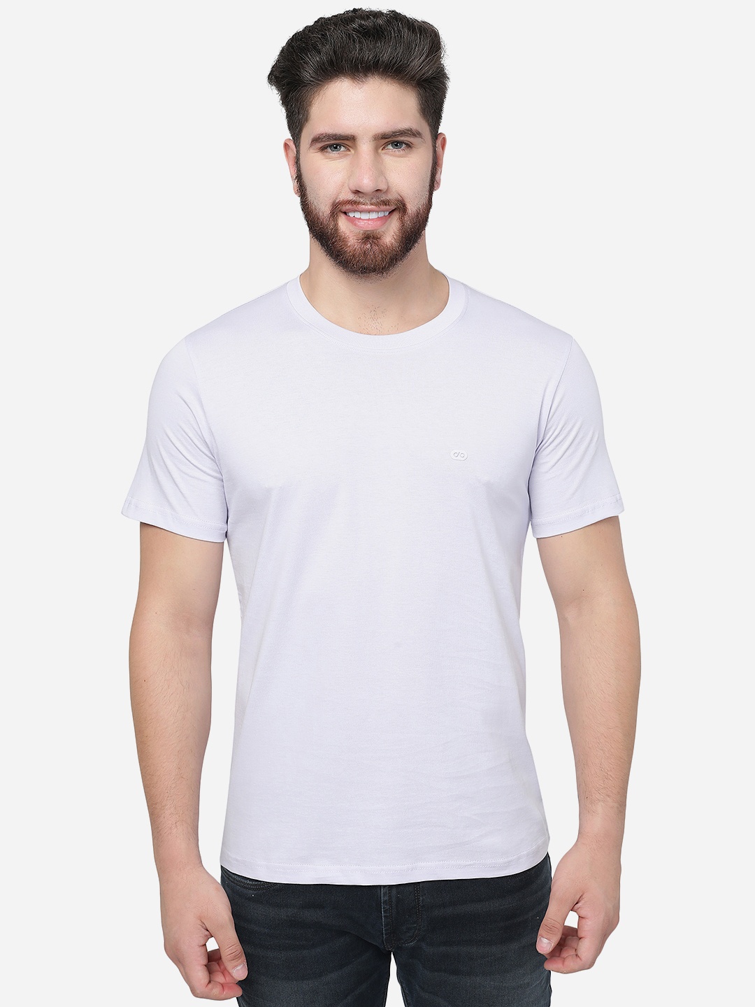 

JADE BLUE Cotton Slim Fit T-shirt, White