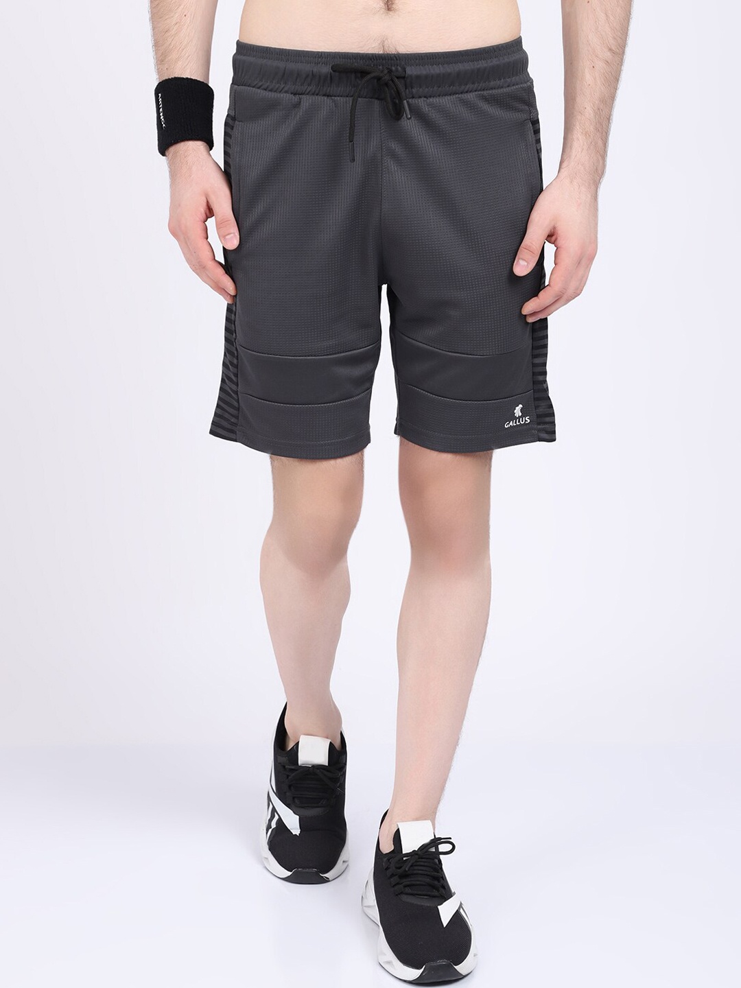

Gallus Men High-Rise Sports Shorts, Grey melange